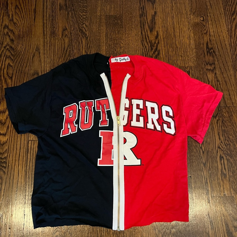 Rutgers game day tailgate crop top